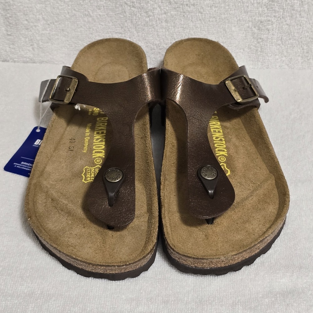 New Birkenstock Gizeh Thong Sandals Brown Leather 37 / 6.5 NWT